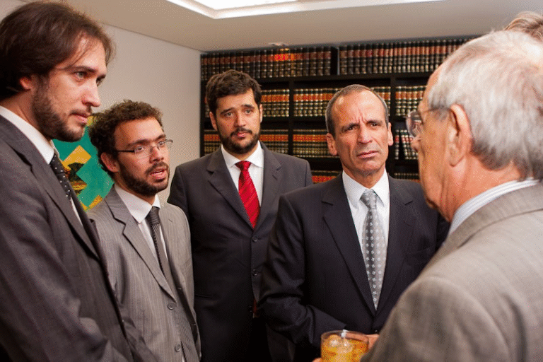 Márcio com os advogados Pier Paolo Bottini, Pedro Abramovay, Marcelo Behar e Sergio Renault